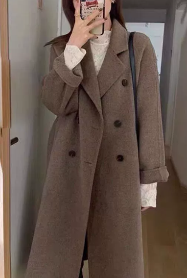 韓国風ダブルブレストコート