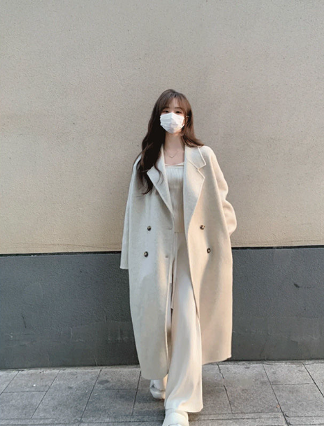 韓国風パッド入り厚手コート