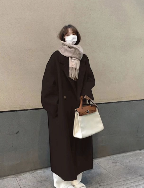 韓国風パッド入り厚手コート