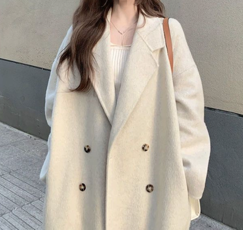 韓国風パッド入り厚手コート