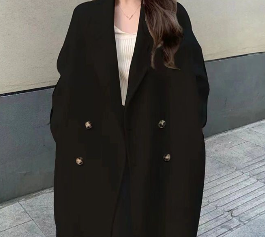 韓国風パッド入り厚手コート