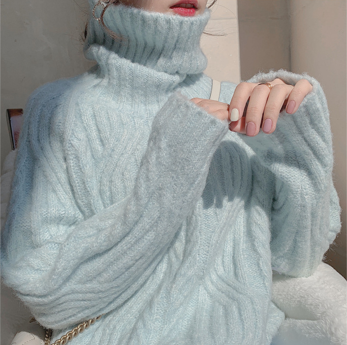 ゆったり厚手タートルネックセーター