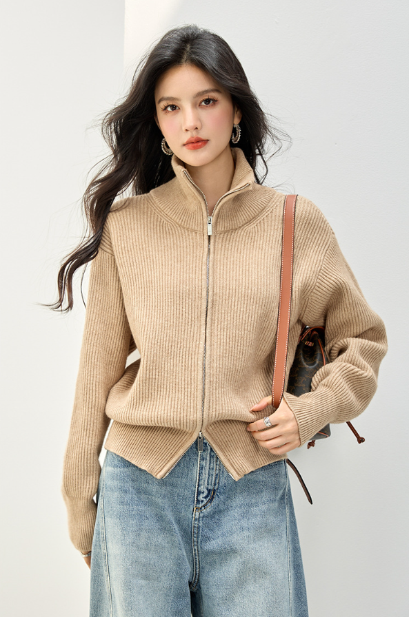 ジッパーカーディガン