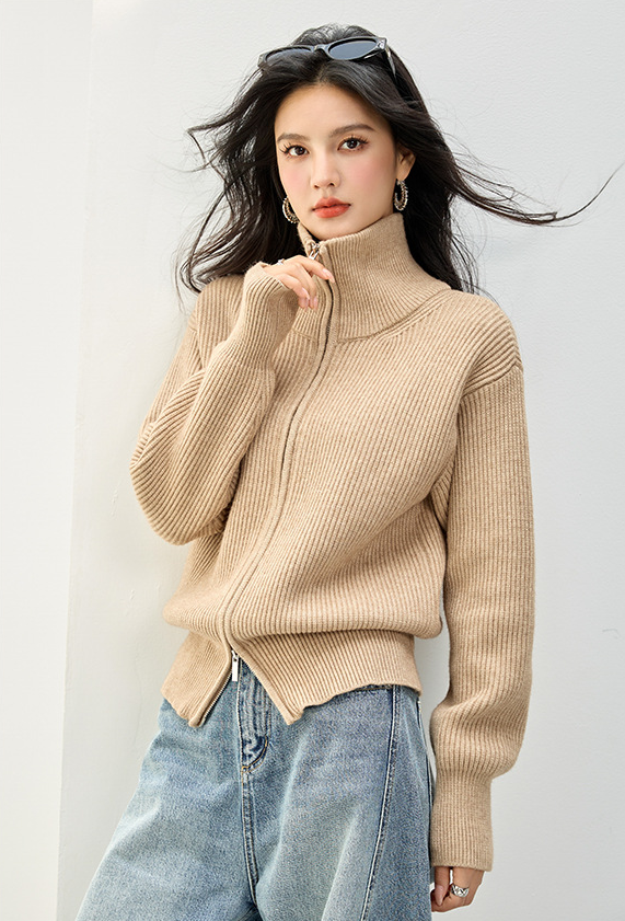 ジッパーカーディガン