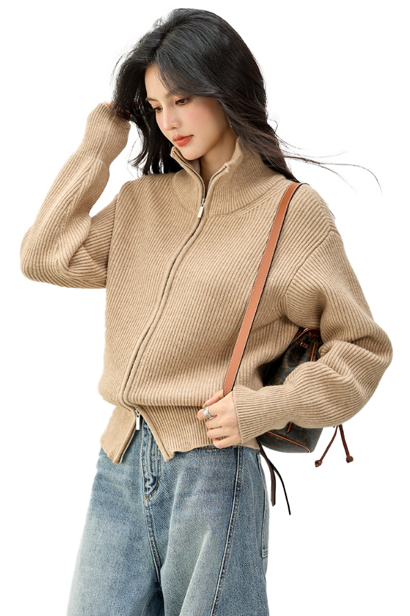 ジッパーカーディガン