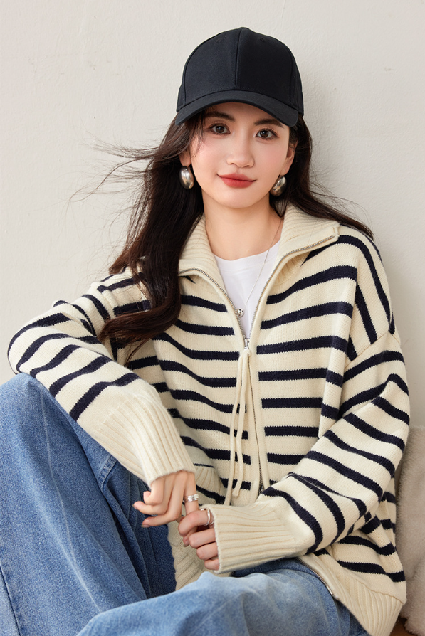 ダブルファスナー ファッションセーター