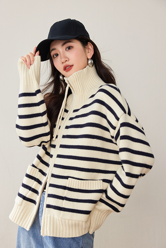 ダブルファスナー ファッションセーター