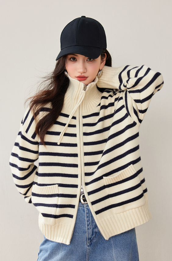 ダブルファスナー ファッションセーター