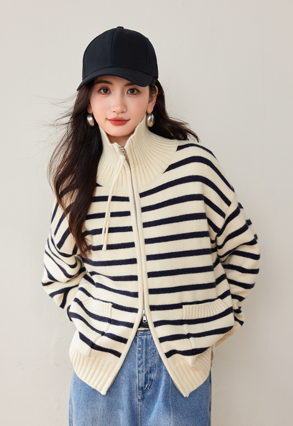 ダブルファスナー ファッションセーター