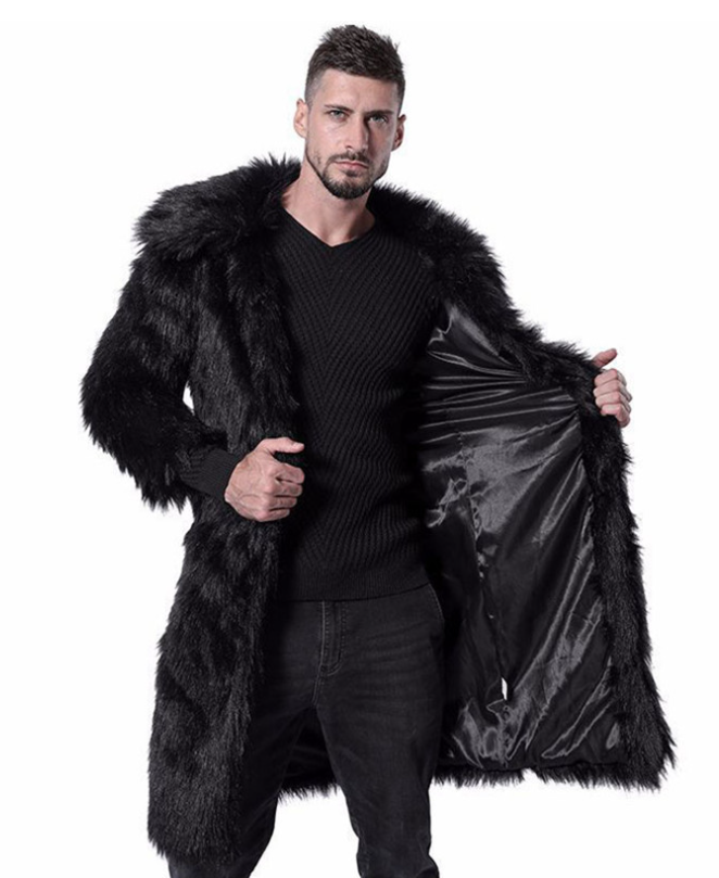 欧米風フェイクファーコート