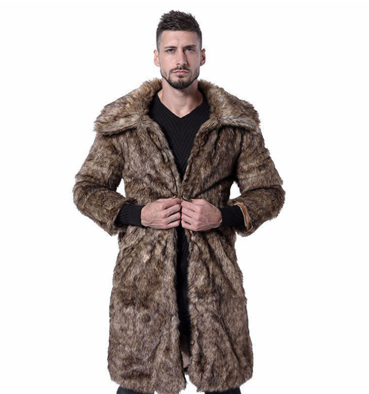 欧米風フェイクファーコート