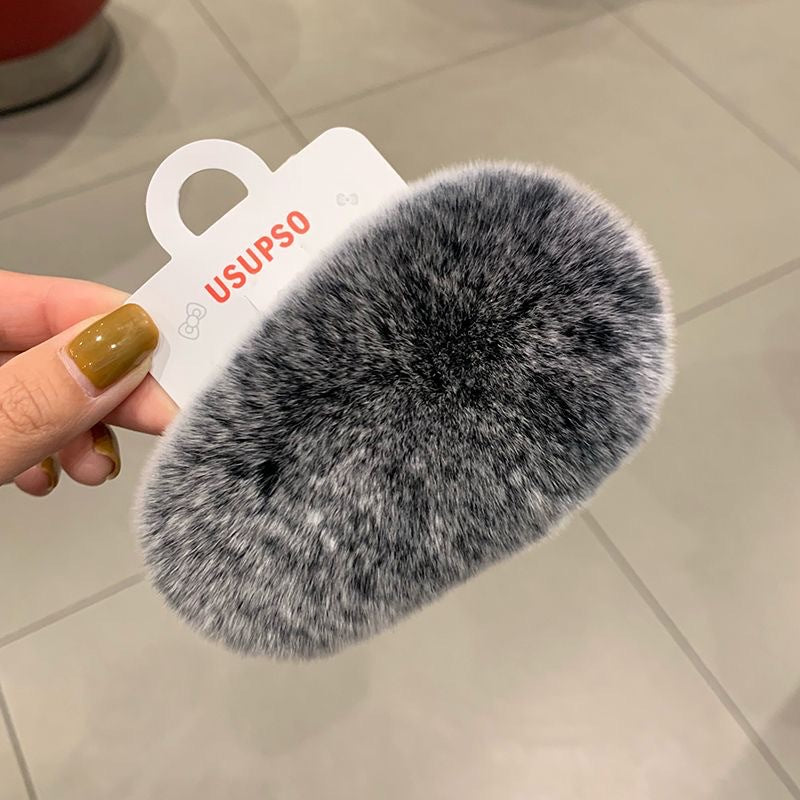 ラビットファーのかわいいヘアアクセ21