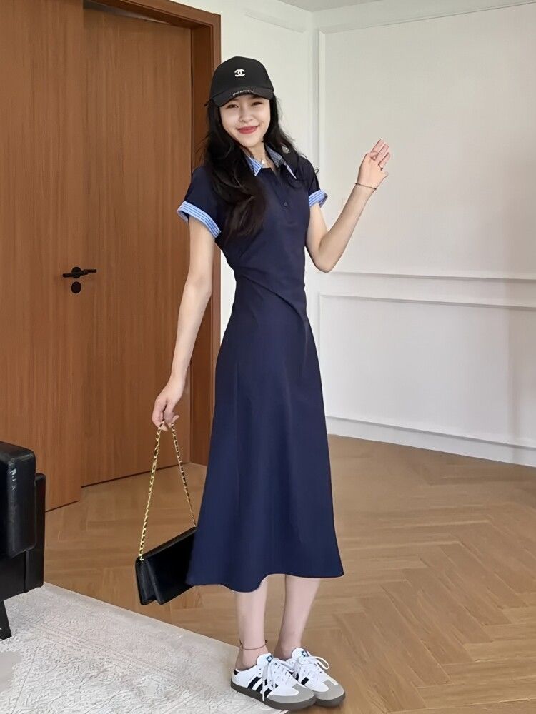 ポロ襟ワンピース