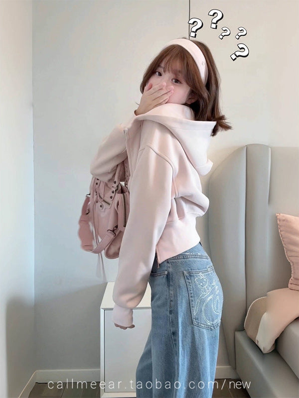 クロップドレイヤーフーディー