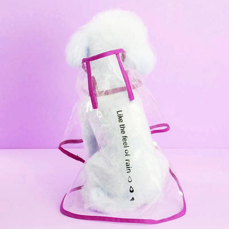 クリアデザインの防水犬用ポンチョ