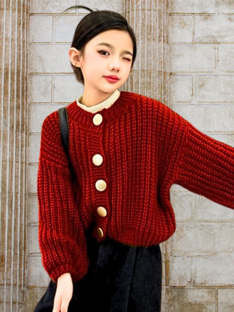 ノエルビッグボタン カーディガン