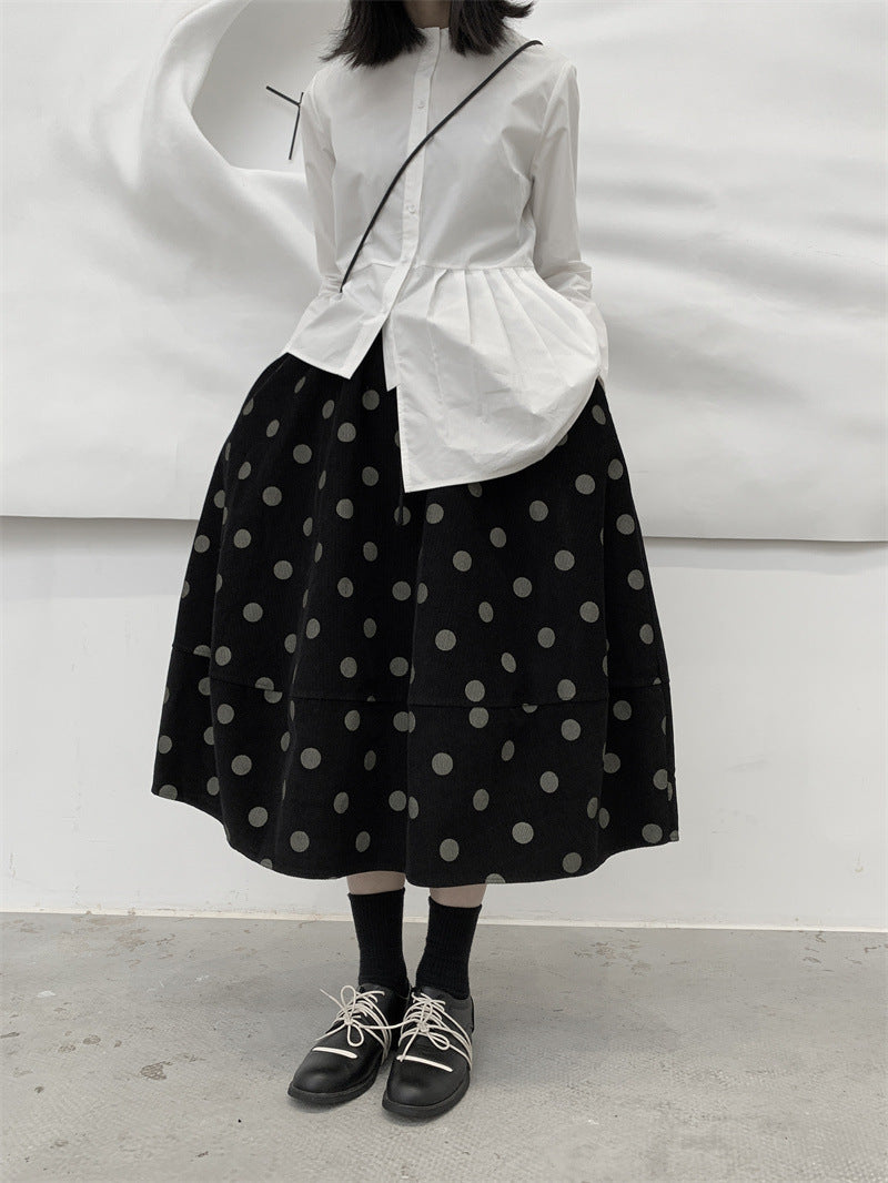 ドットコーデュロイスカート