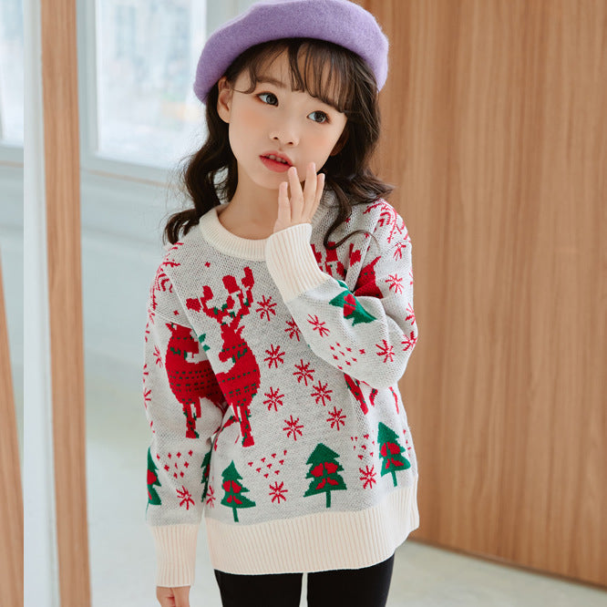 ヘラジカ ジャカードプルオーバーセーター