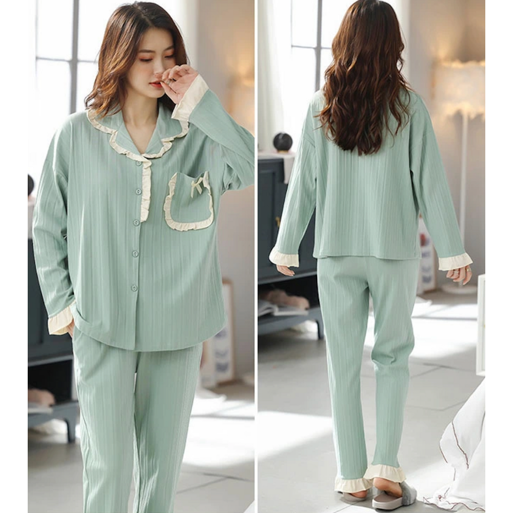 ガーリー気分満点・コットンフリルパジャマ