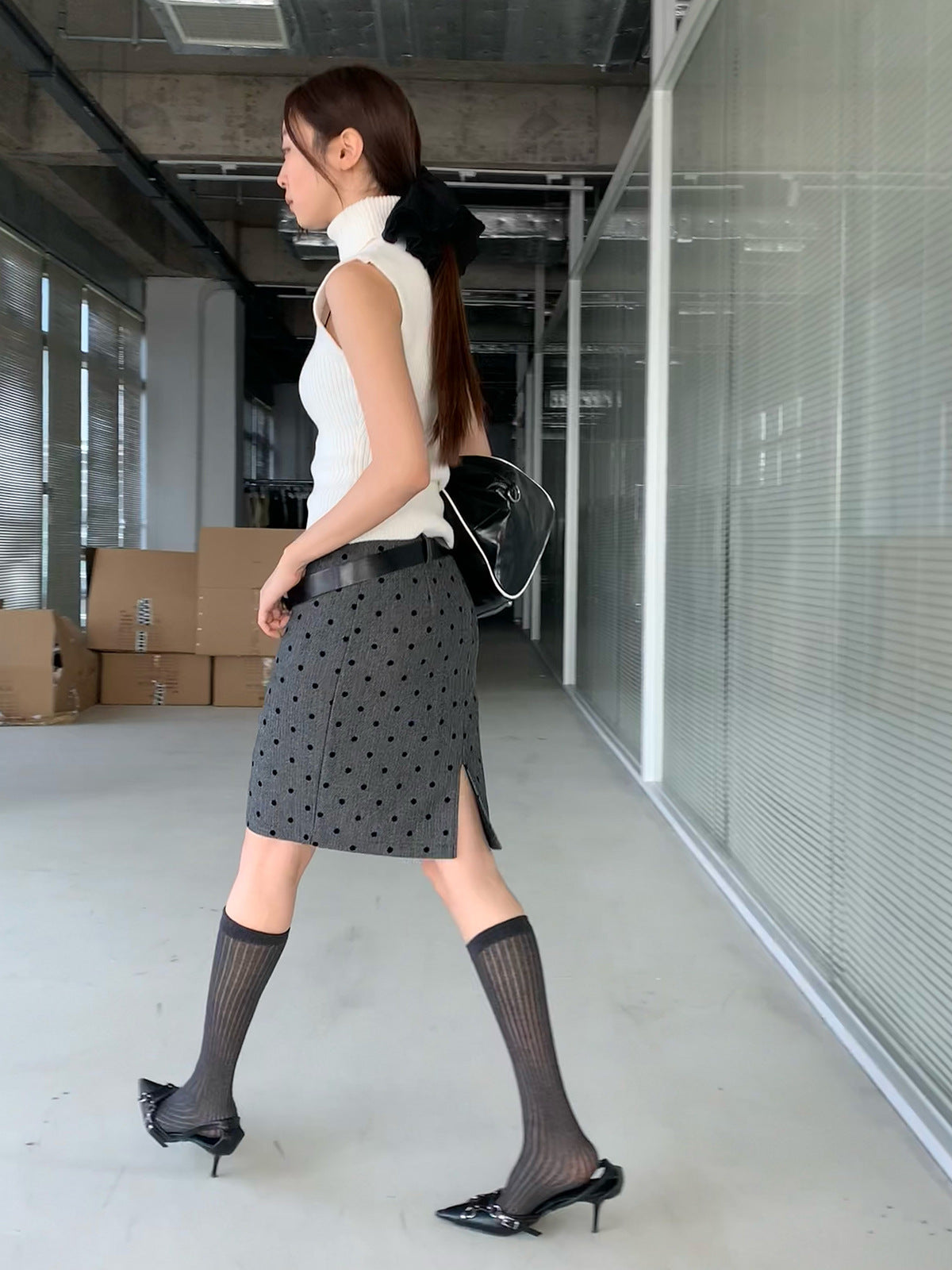 ドットミディスカート