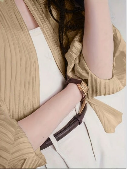 シアープリーツシャツカーディガン