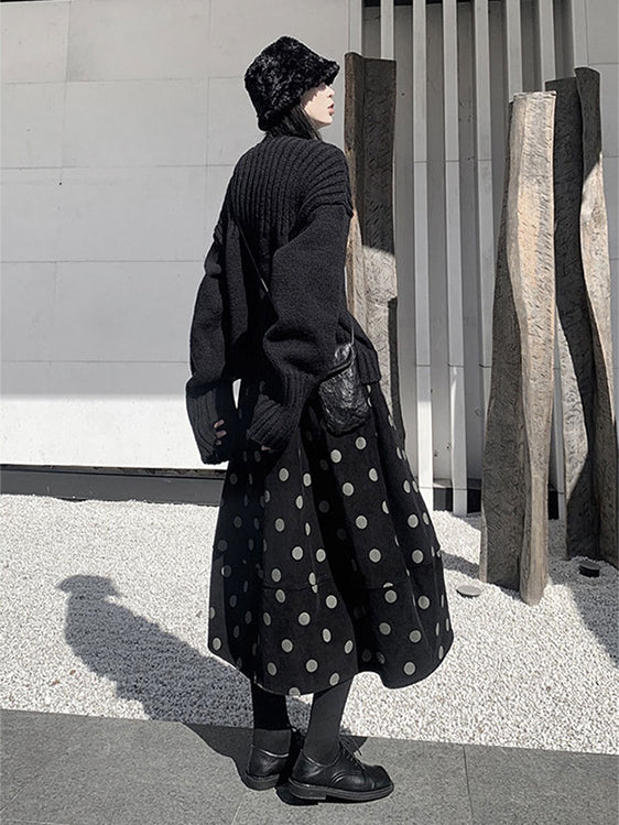 ドットコーデュロイスカート