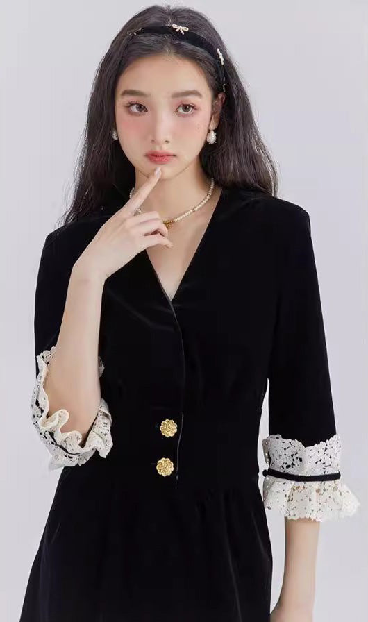 クラシカルベルベットワンピース