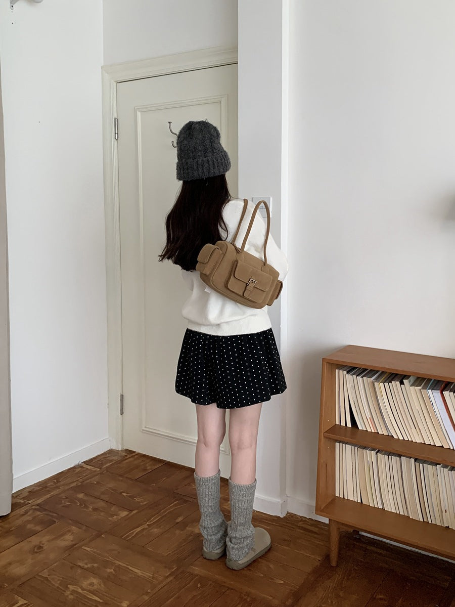 ストライプニットレッグカバー