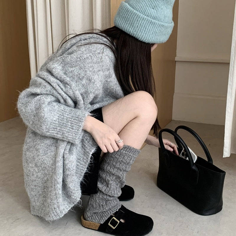 ストライプニットレッグカバー