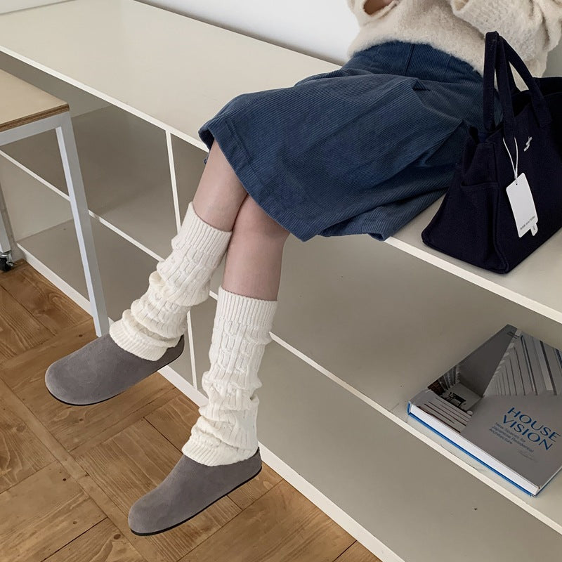 ストライプニットレッグカバー