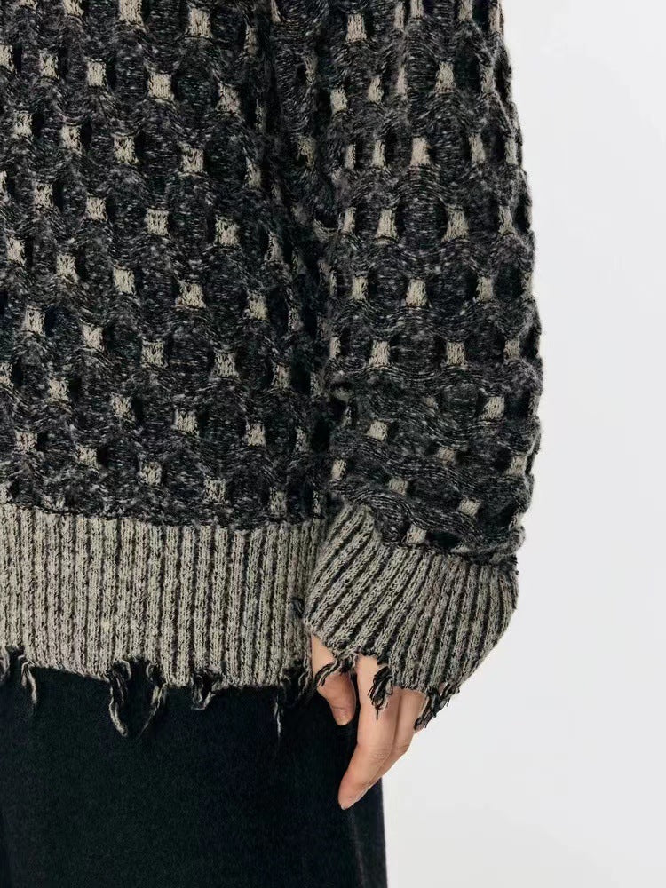 Vネックモードセーター