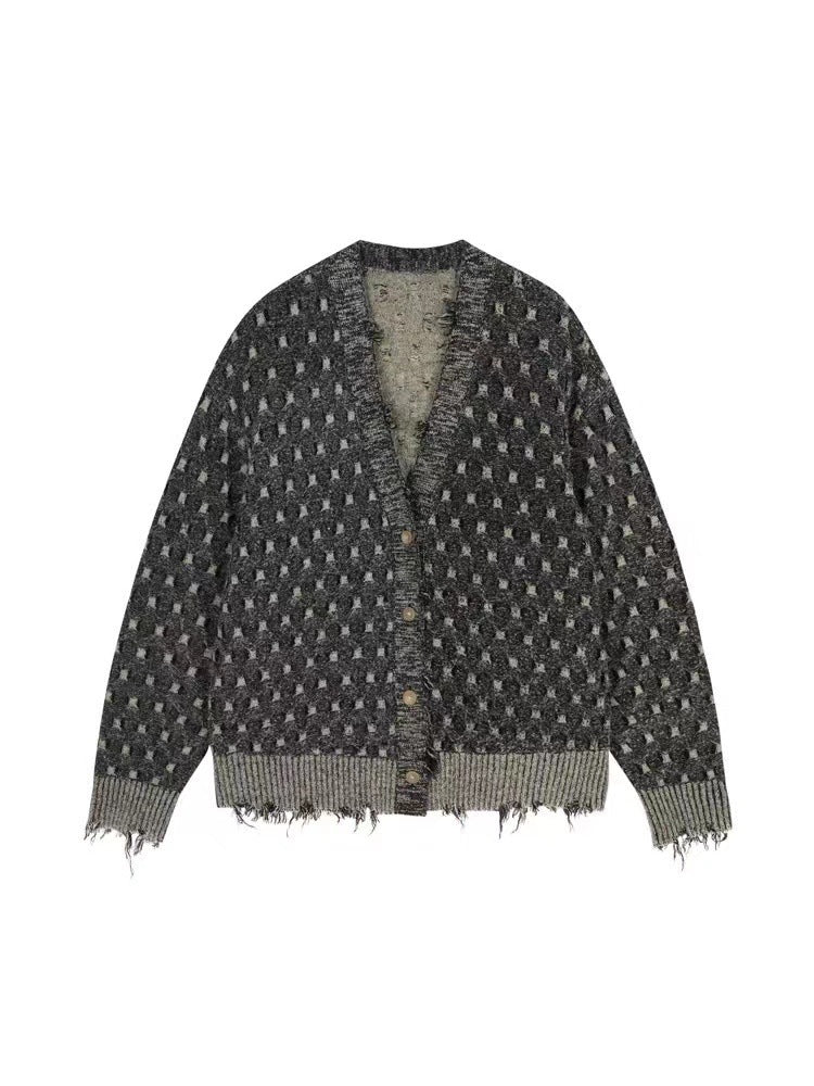 Vネックモードセーター