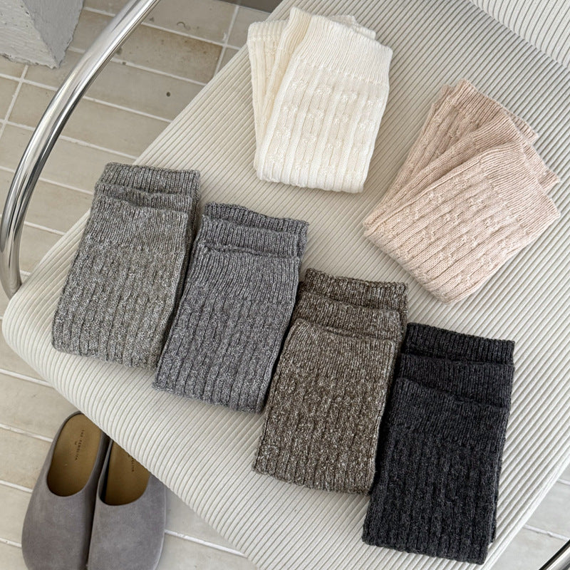 ストライプニットレッグカバー