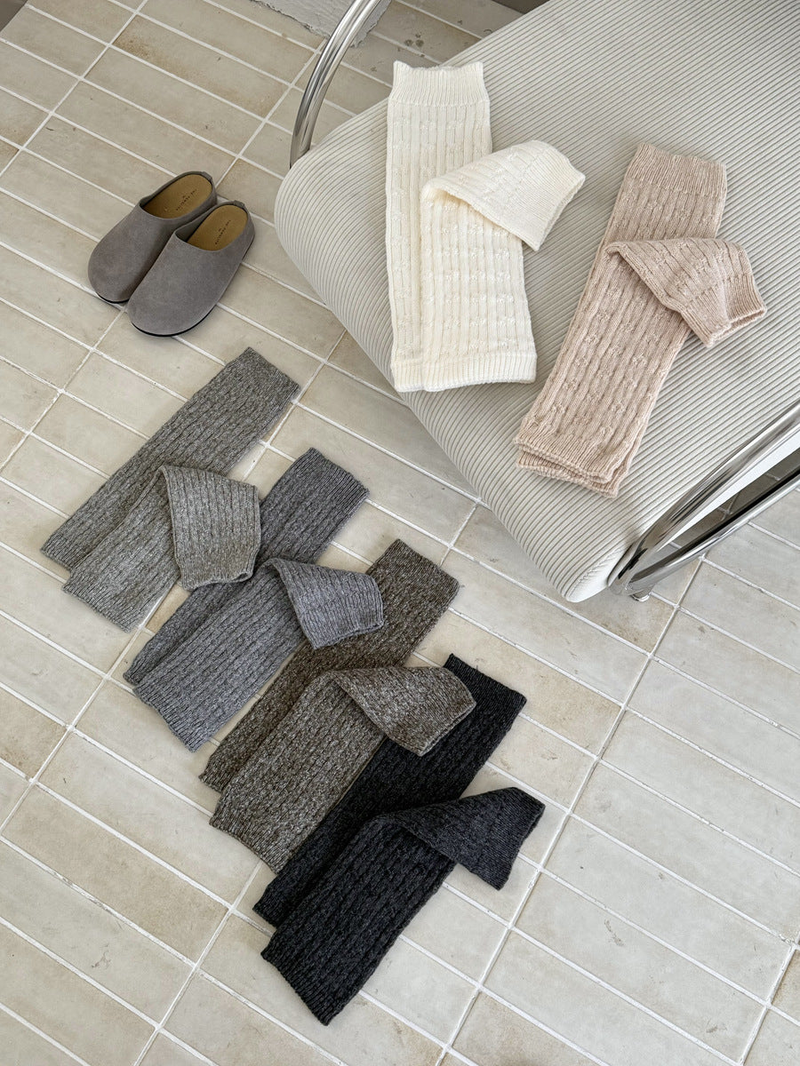 ストライプニットレッグカバー