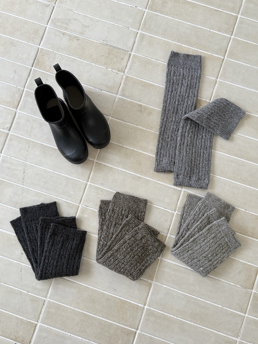 ストライプニットレッグカバー