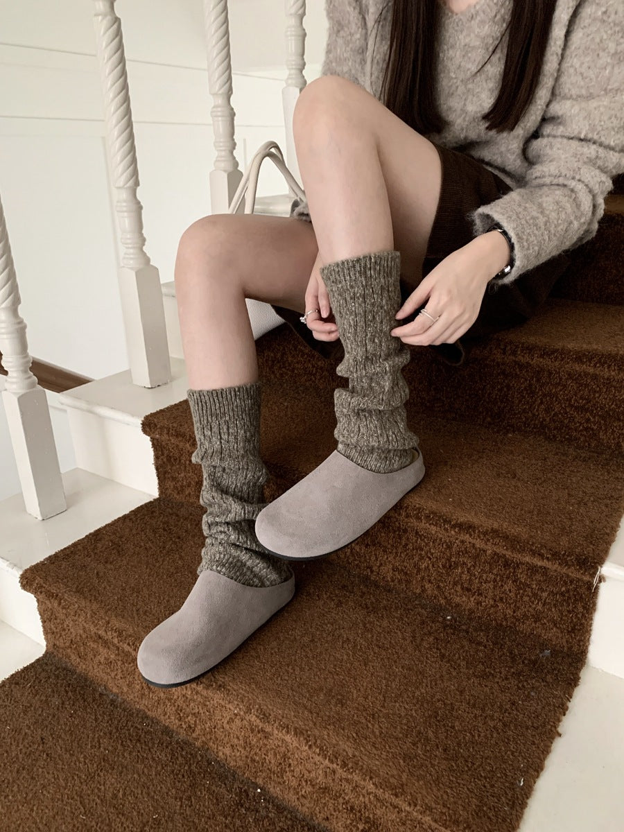 ストライプニットレッグカバー