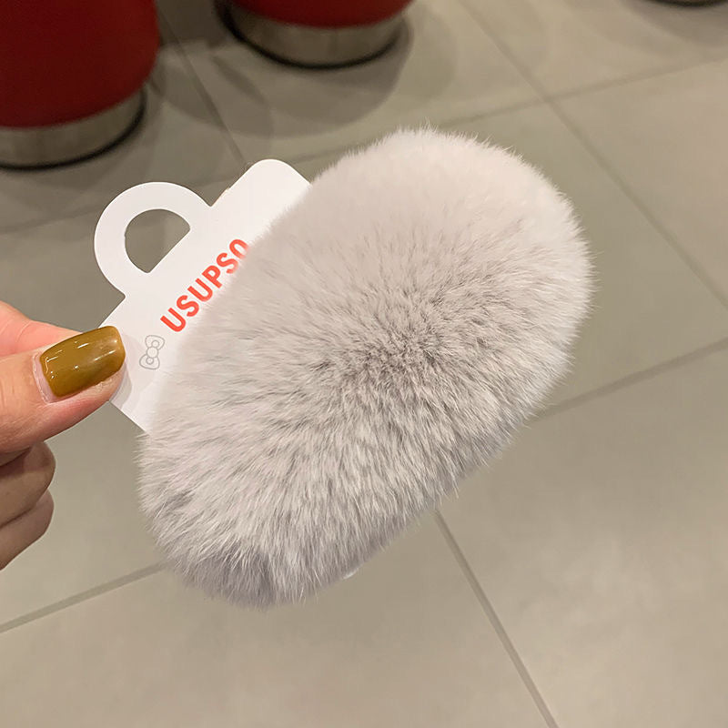 ラビットファーのかわいいヘアアクセ21