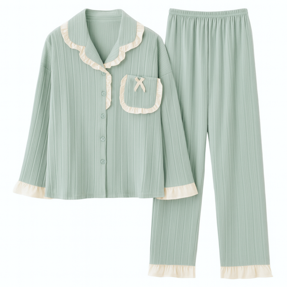 ガーリー気分満点・コットンフリルパジャマ