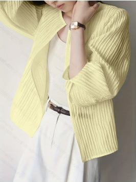 シアープリーツシャツカーディガン