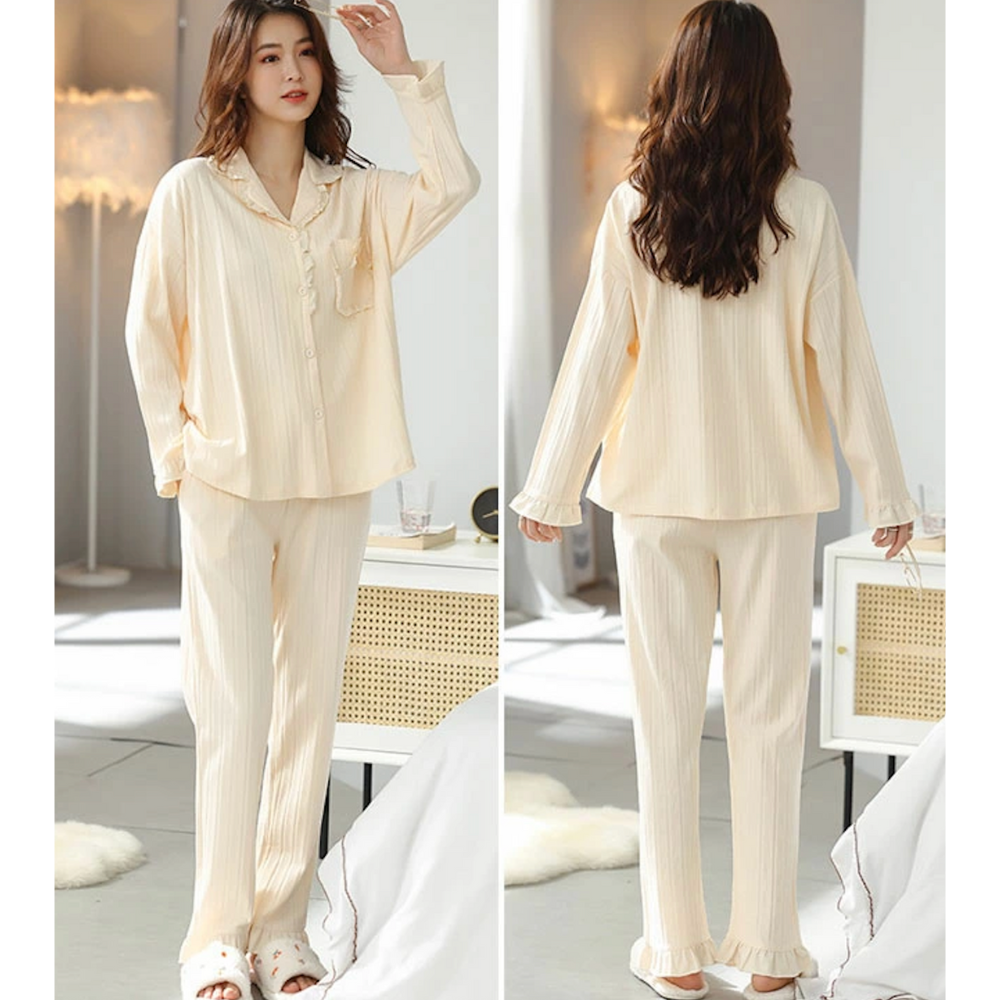 ガーリー気分満点・コットンフリルパジャマ