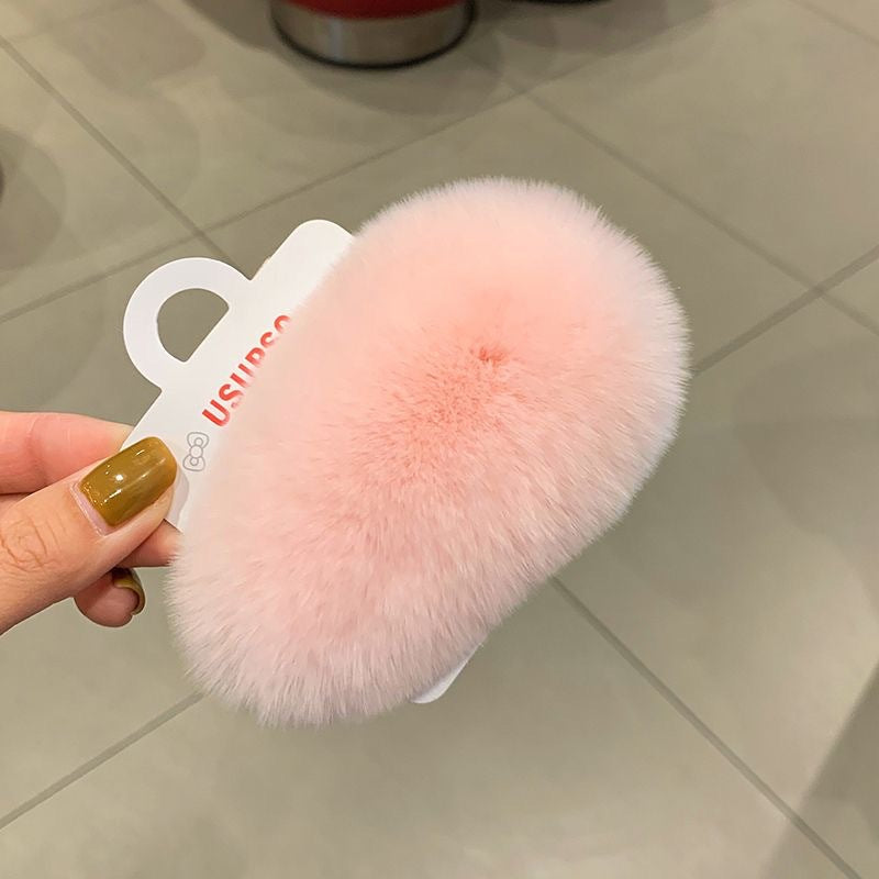 ラビットファーのかわいいヘアアクセ21