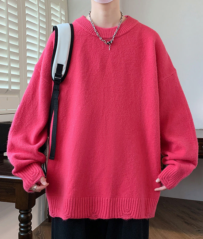 ドロップショルダーカラーニット