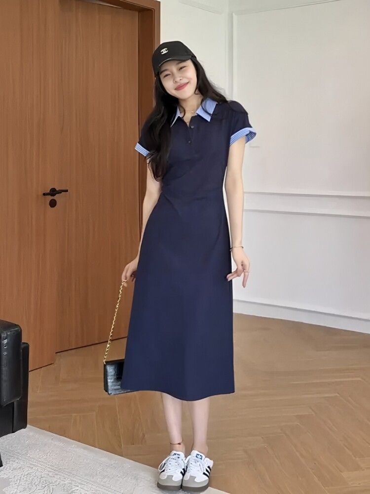 ポロ襟ワンピース