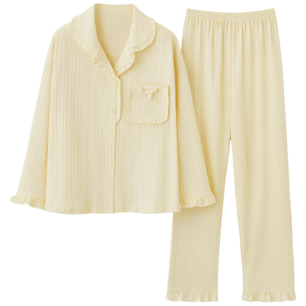 ガーリー気分満点・コットンフリルパジャマ