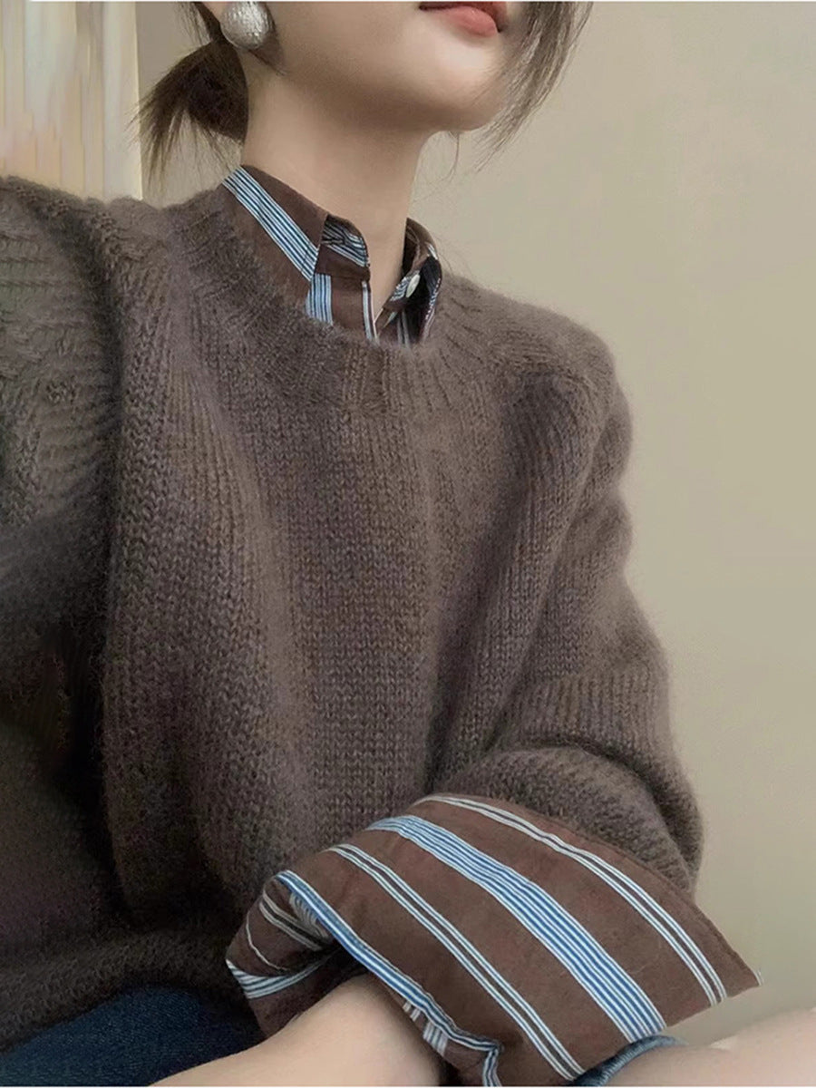 レイヤードスタイルが可愛い♡ウールセーター