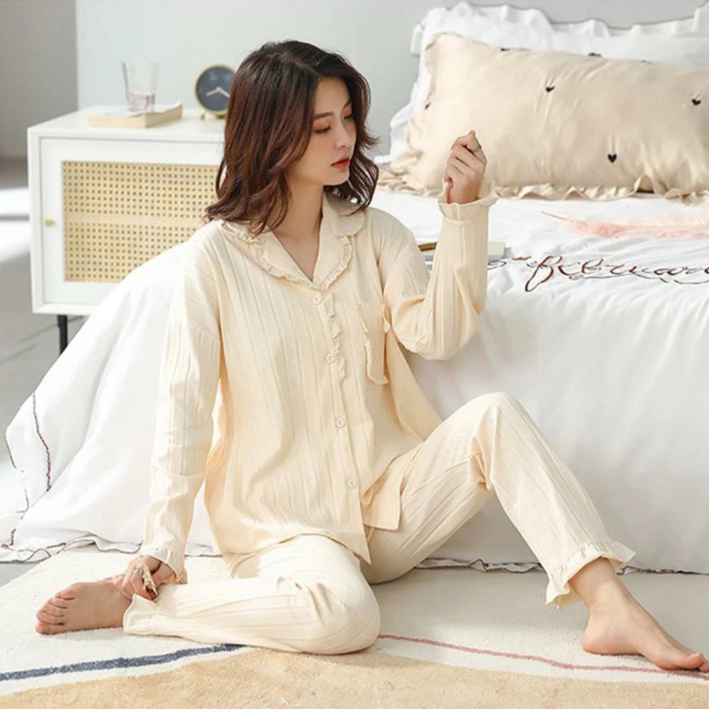 ガーリー気分満点・コットンフリルパジャマ