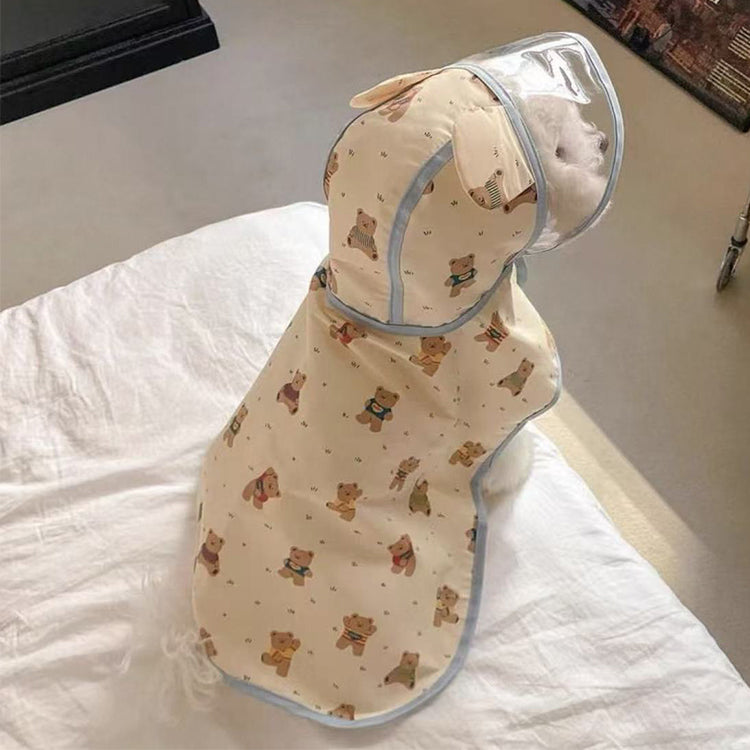 くまさん柄 ケープ型レインコート