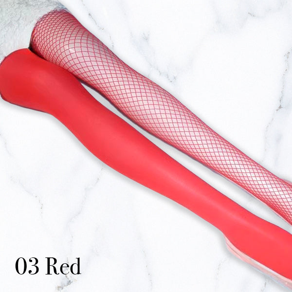 アシンメトリータイツ 無地ベロア風×メッシュ切替 個性派 カラータイツ レディースファッション