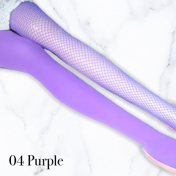 アシンメトリータイツ 無地ベロア風×メッシュ切替 個性派 カラータイツ レディースファッション