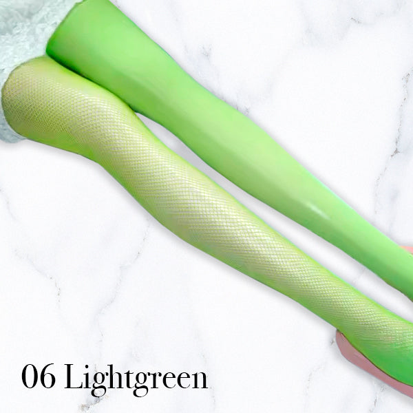 アシンメトリータイツ 無地ベロア風×メッシュ切替 個性派 カラータイツ レディースファッション